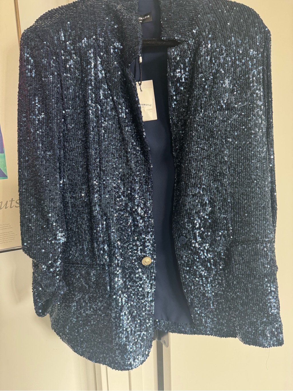 Generation Love Dark Navy Sequin Blazer